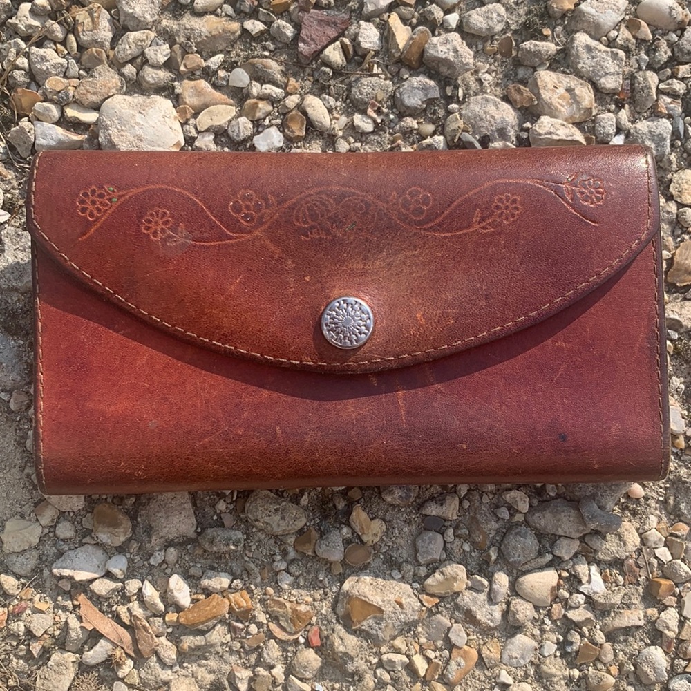 Vintage Leather Check Book / Pocket Book